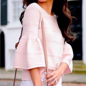 White House Black Market Ribbed Bell
Sleeve Scoop Neck Sweater Top Sz S